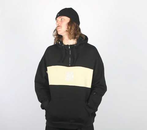 I Ride Sideways Antons DWR Oversized Hoodie - Black/Tan